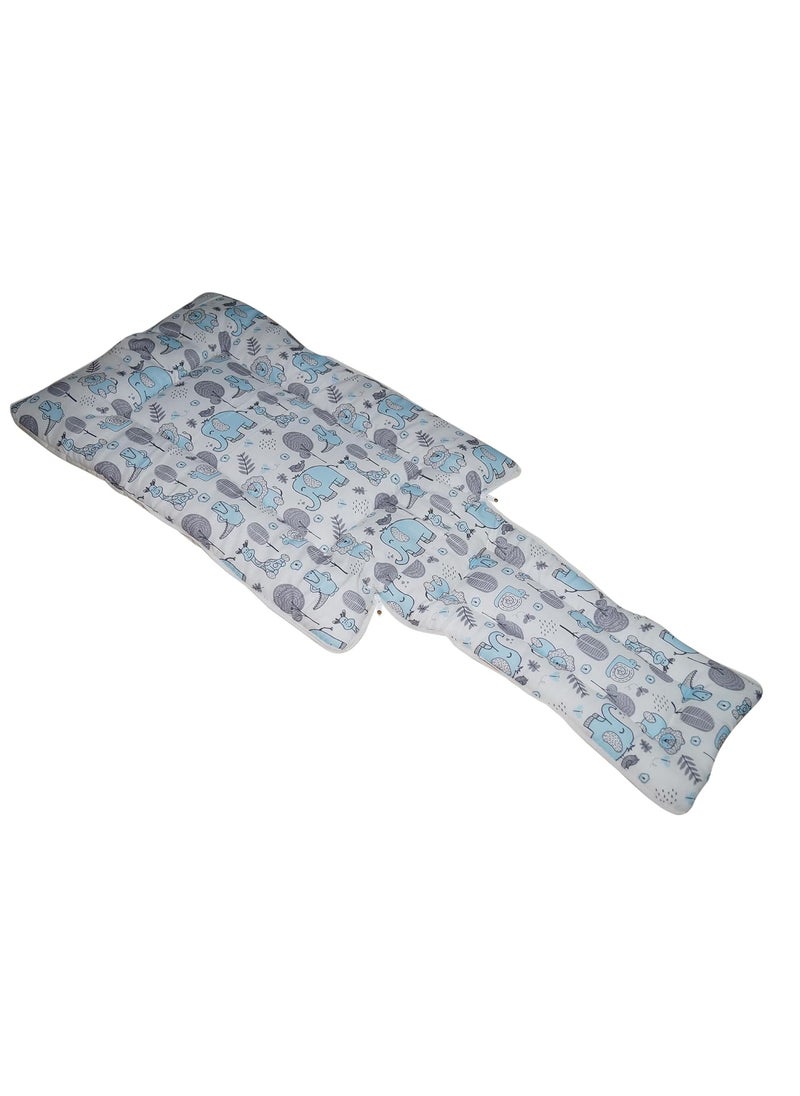 Oscar Home 3 in 1 Baby Sleeping Bag Carry Nest Cotton Bedding Set for Infants New Born Baby PortableTravel Skin Friendly 09 Months Blue Elephant