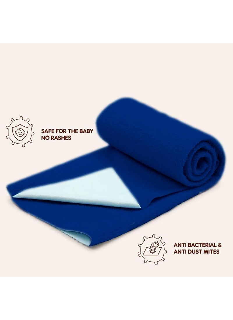 Edenwald Waterproof Quick Dry Sheet for Baby Rubber Sheet for Bed Adult King Size Royal Blue_XLarge 200cm x 140cm