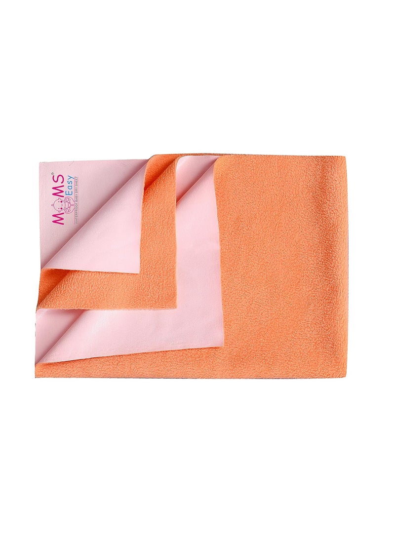 MOMSEASY New Born Baby Waterproof Bed Protector Baby Mat Waterproof Baby Mats for Bed Peach Large 140x100 cm