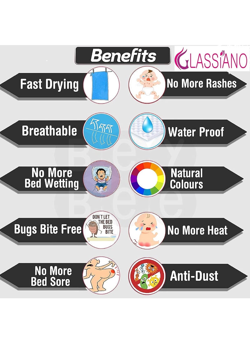 Glassiano Star Waterproof Reusable Bassinet Cradle Mattress Large100cm X 140cm ColorRed