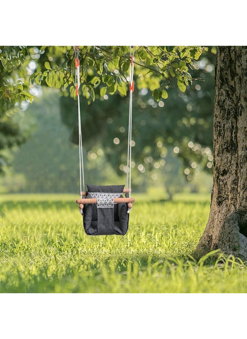 BLURISM BabyChildrens Swing Baby Swing Outdoor Indoor Secure Canvas Hanging Swing Seat with Safety Belt for Baby Infant Toddler Swing for Indoor Playground Tree Swings or Backyard