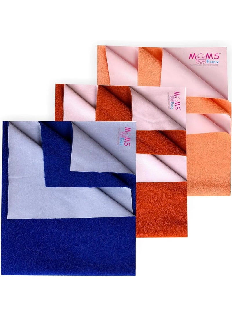 MOMSEASY New Born Baby Urine Mats Waterproof Baby Pee Protector Bed Bed Protector Waterproof Baby and New Born Baby Products Combo RBlue Maroon Peach Large 140x100 cm