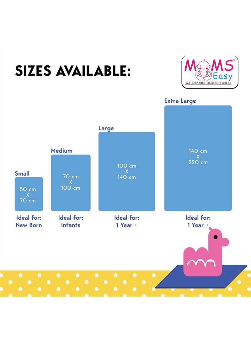 MOMSEASY New Born Baby Urine Mats Waterproof Baby Pee Protector Bed Bed Protector Waterproof Baby and New Born Baby Products Combo RBlue Maroon Peach Large 140x100 cm