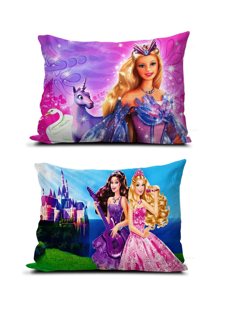 NISHOMES Kids Cartoon Printed Pillow Baby Pillow Pack of 2 Size 12x18 Inches Multicolor