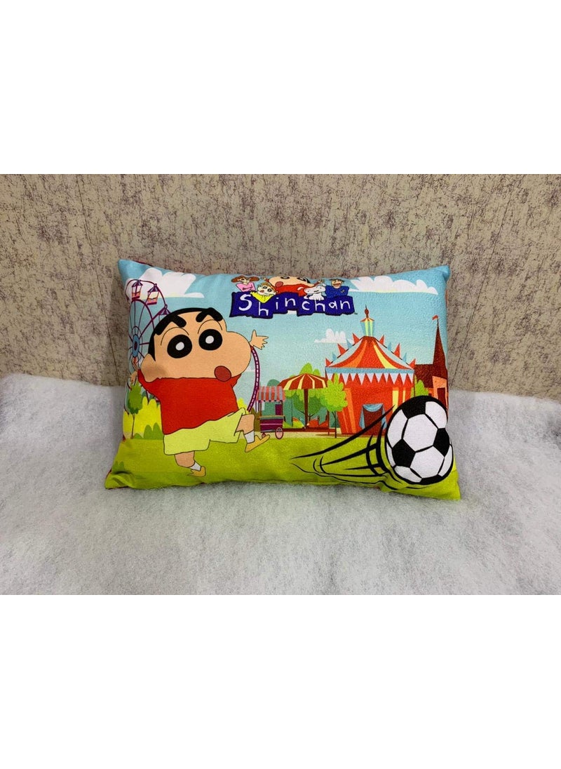 NISHOMES Velvet Shinchan Digital Print Baby Pillow 12 x 18 inch Pack of 2