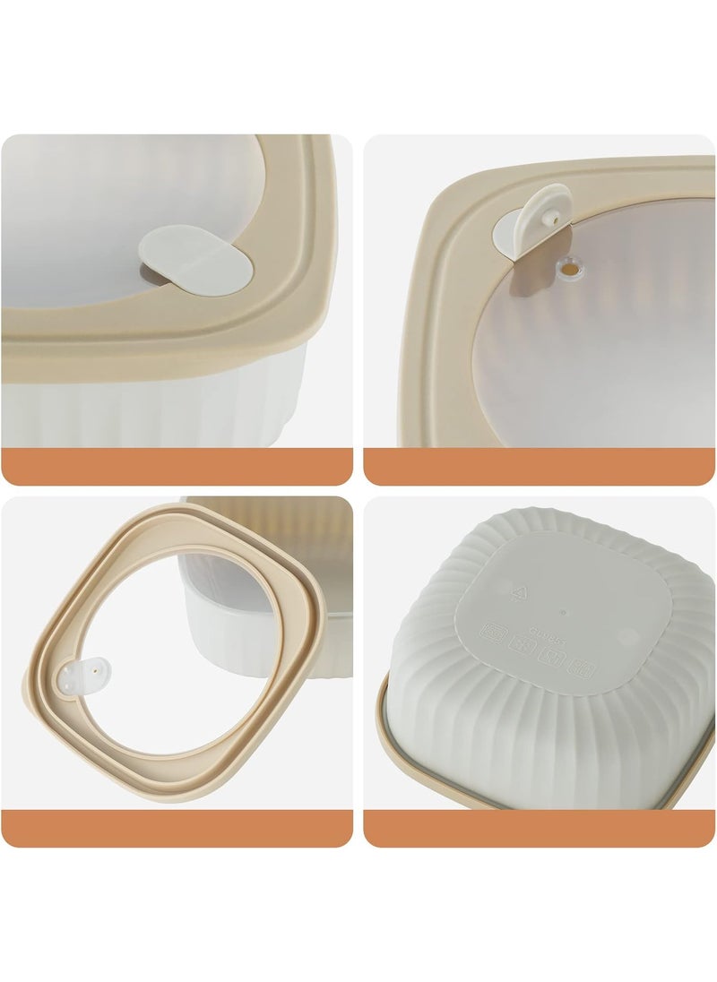Seafrrzios 4 Pieces Airtight Food Storage Bowl with Lids Plastic Cook Storage Mixing Bowl Set Nesting Plastic Bowl with Lids BPAfree Food Container Set for Freezer Microwave Dishwasher Safe