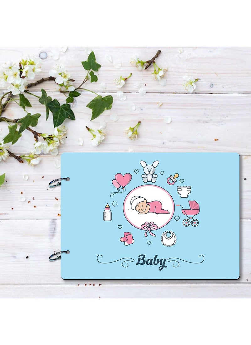 100 Yellow Baby Memory Book From 0 To 12 Months With Trendy Photo Album Scrapbooks 40 A4 Pages Size 21 Cm X 295 Cm Multicolour