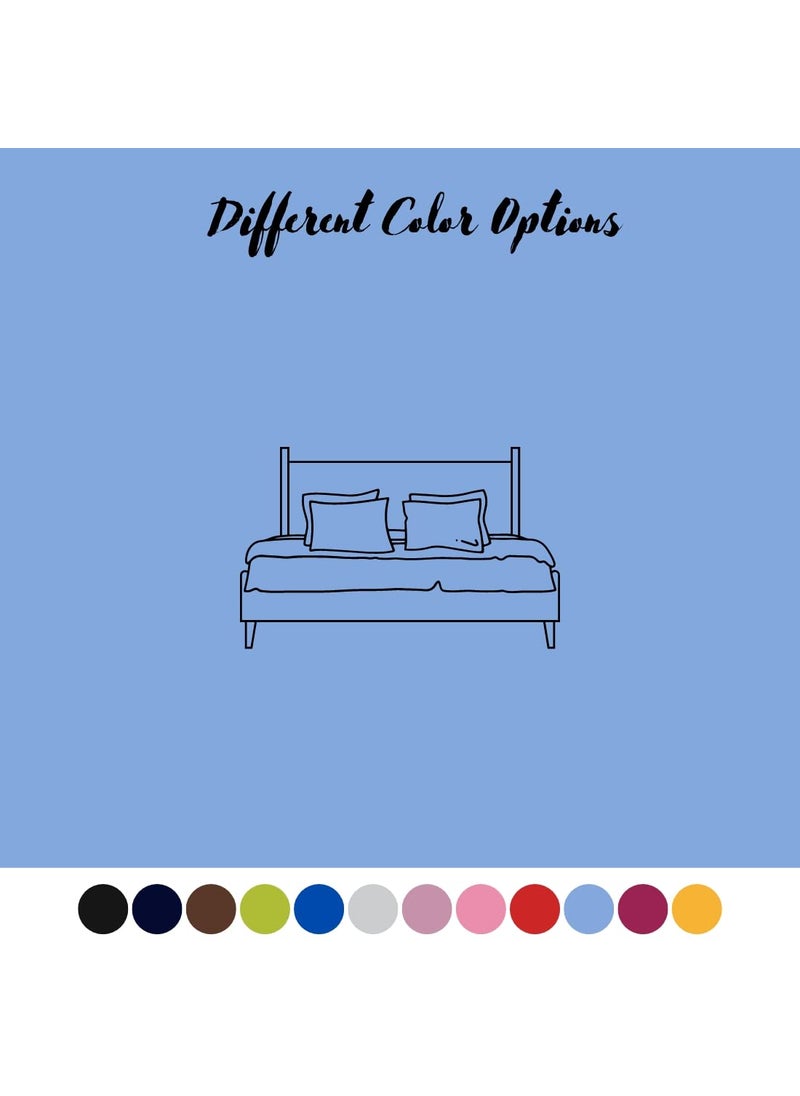 Shri Anand Creations Ultra Super Soft and Ultra Fine Fabric Miocrofiber Bedding Set Solid Plain Double Queen Size Bedsheet with 2 PillowSky Blue