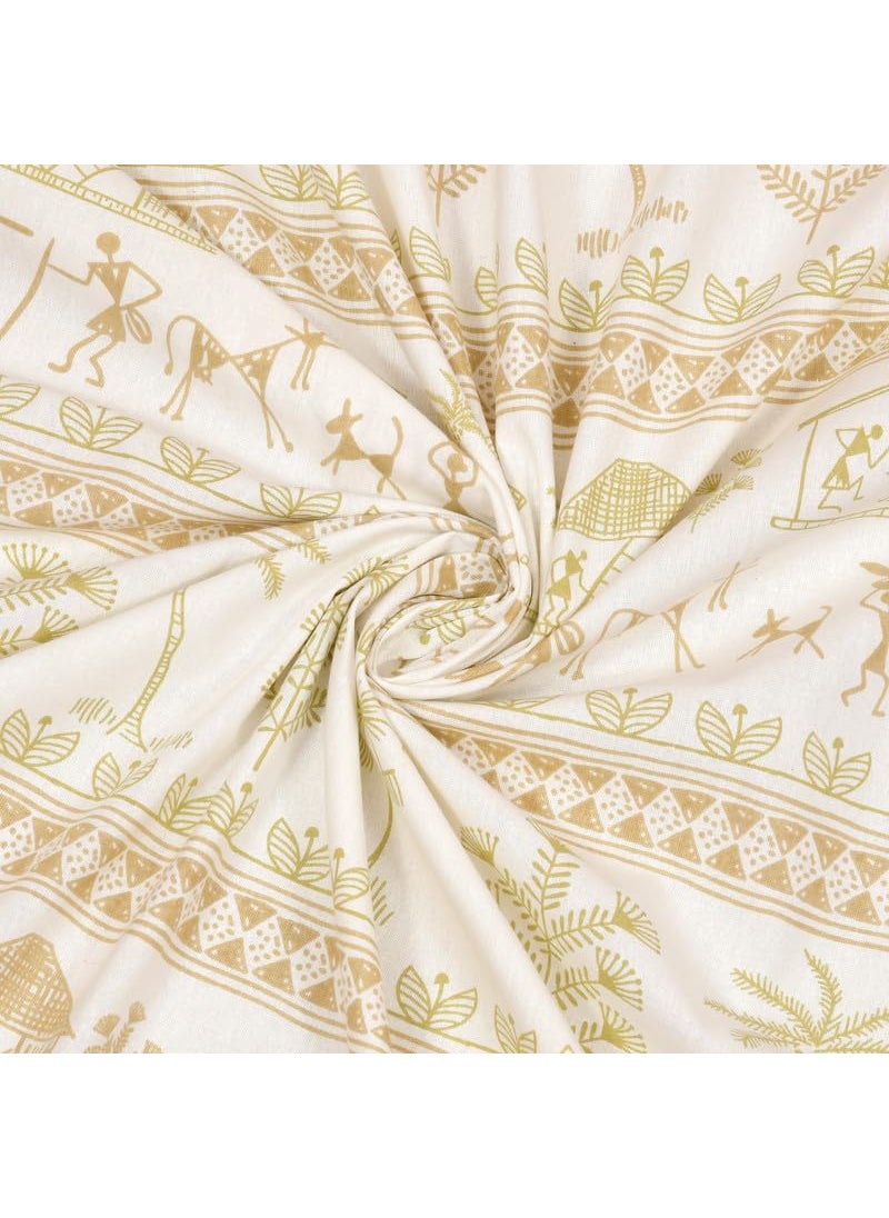 BRING FINE Pure Cotton Bedsheet 400 Thread Count Set of 3 JumboSuper King Size Alveera Vintage Brown