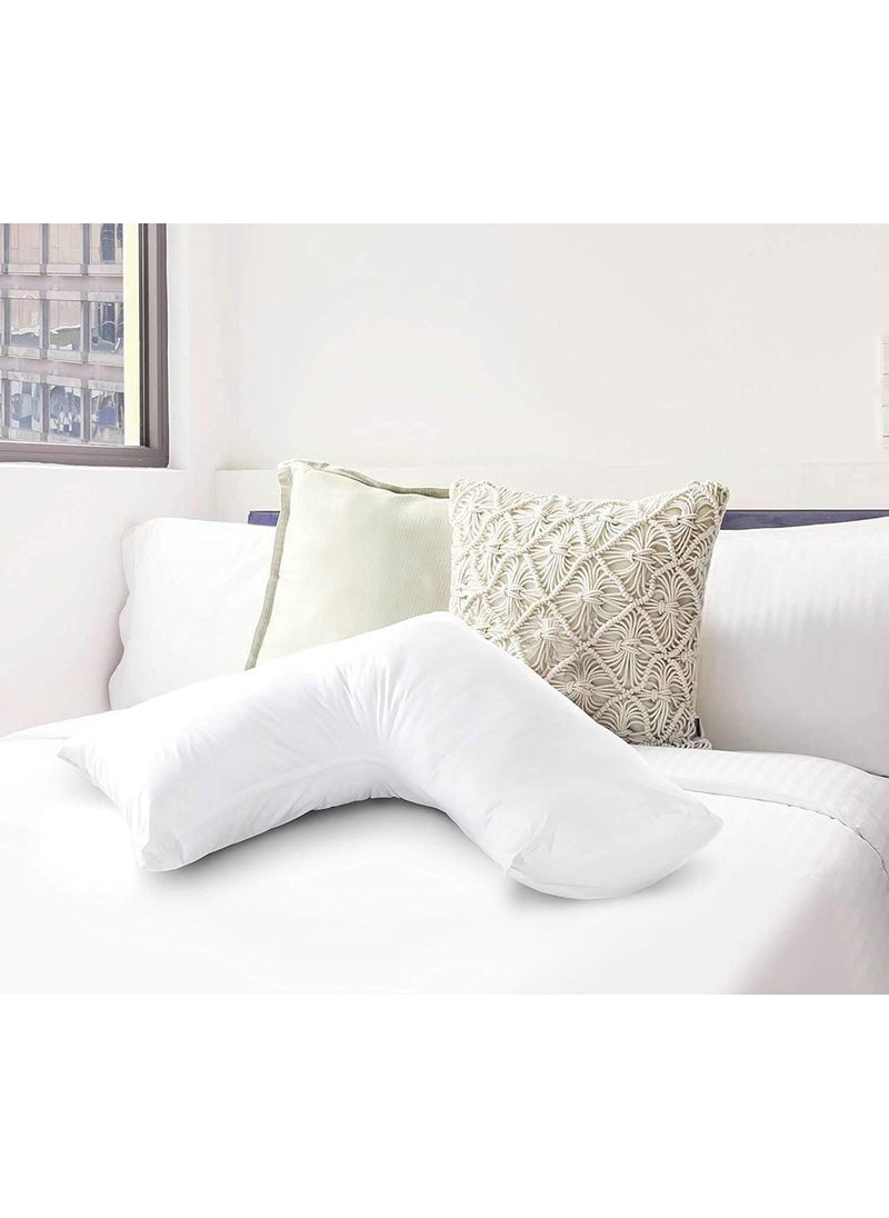 PumPum Orthopaedic V Shaped Support Pillow Includes Complimentary Cream Pillow Case Free Ideal for Nursing Maternity and PregnancyWhite