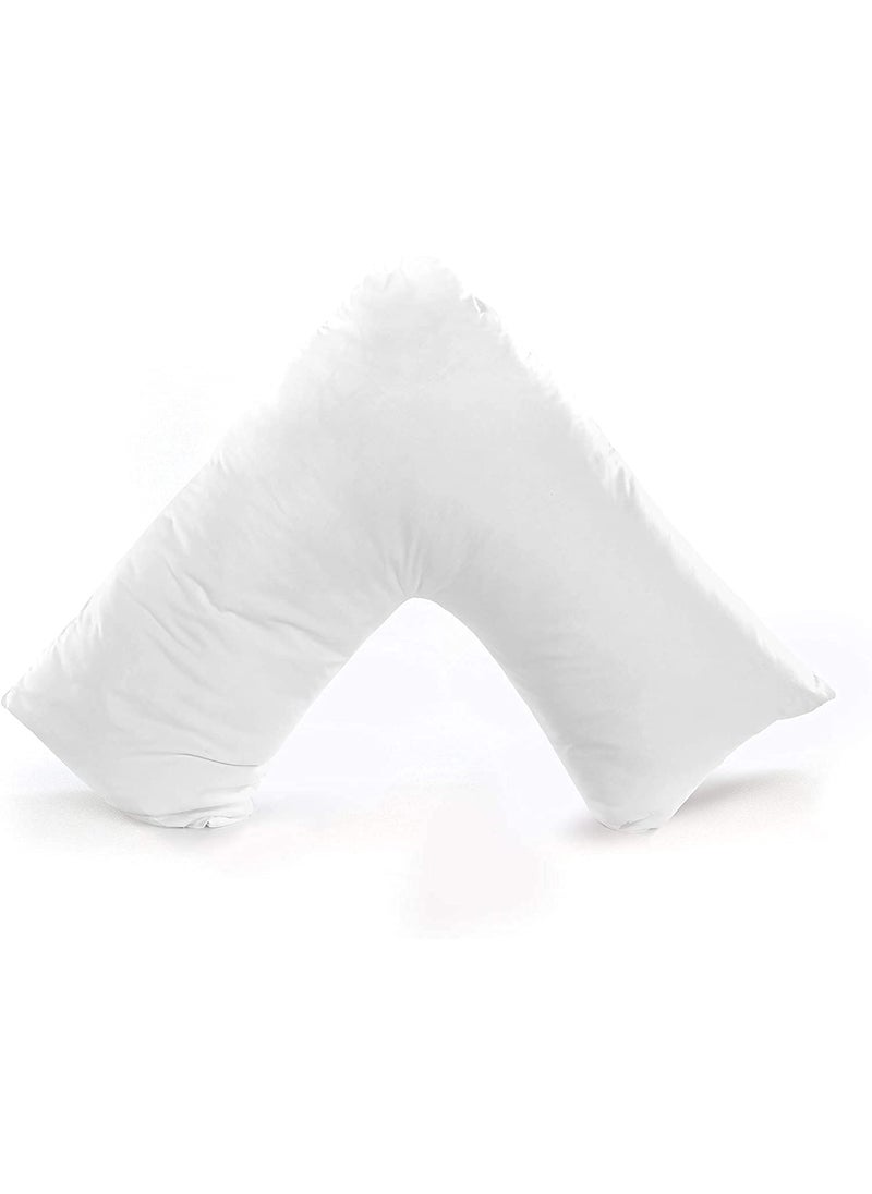 PumPum Orthopaedic V Shaped Support Pillow Includes Complimentary Cream Pillow Case Free Ideal for Nursing Maternity and PregnancyWhite