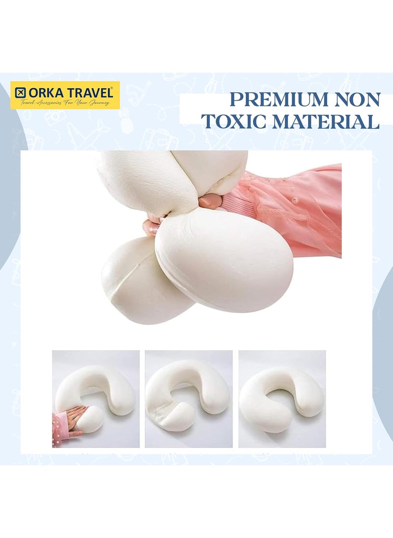 ORKA TRAVEL Solid Memory Foam U Neck Pillow Grey Black