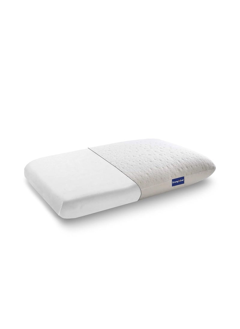 DreamyHead Memory Foam Pillow Plush Fabric Neck Pain Relief Back Sleeper 23x15x5 Inches Single Piece
