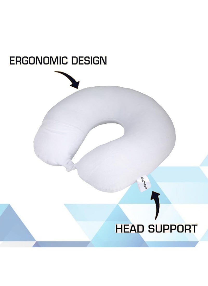 Ashtron Premium Memory Foam Neck Pillow Ergonomic Travel Cushion for Car Flight Train Pain Relief Sleep Support Essential Comfort Accessory