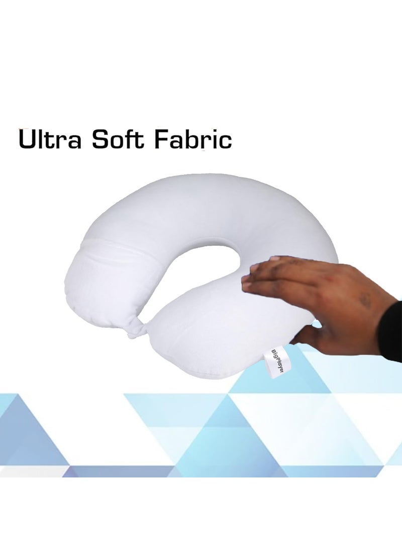 Ashtron Premium Memory Foam Neck Pillow Ergonomic Travel Cushion for Car Flight Train Pain Relief Sleep Support Essential Comfort Accessory
