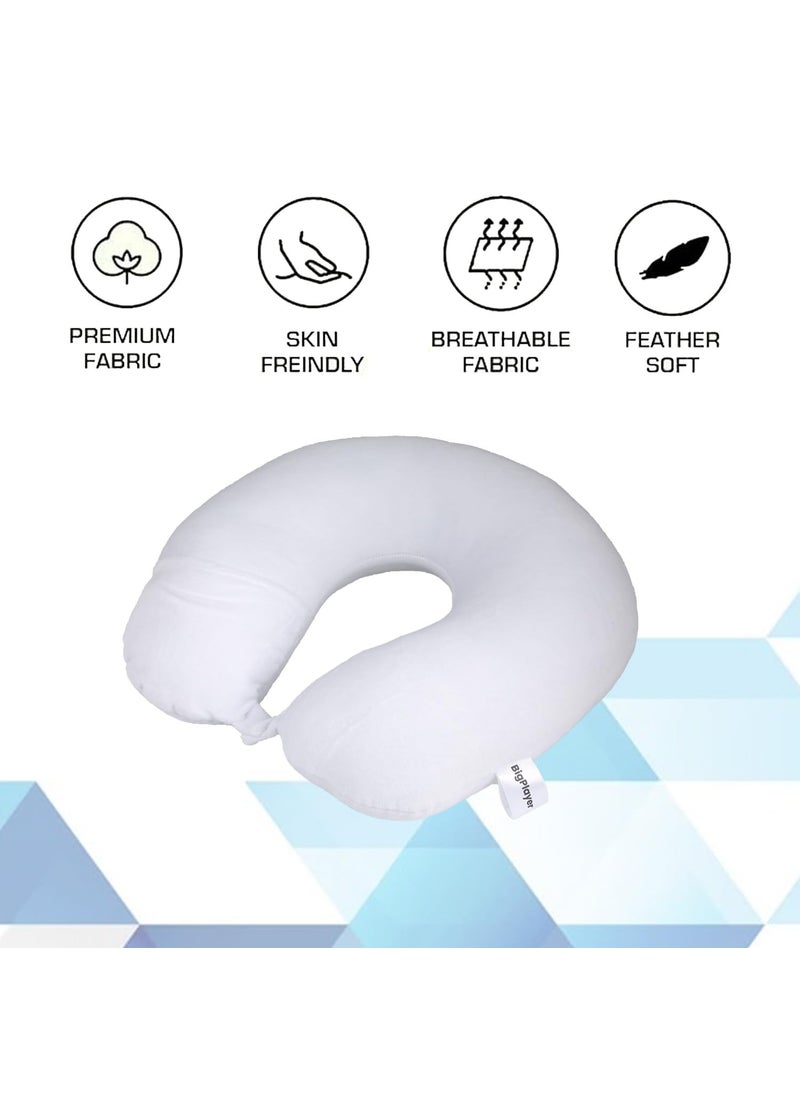 Ashtron Premium Memory Foam Neck Pillow Ergonomic Travel Cushion for Car Flight Train Pain Relief Sleep Support Essential Comfort Accessory