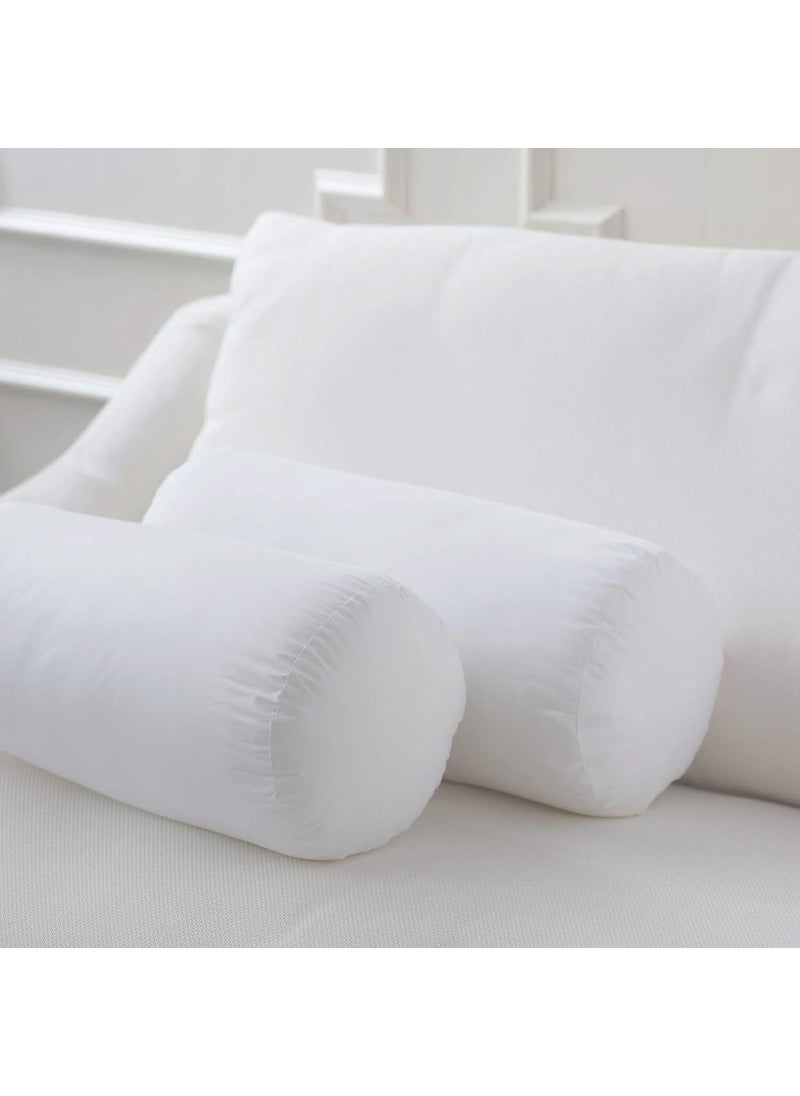 Benzola Cervical Neck Roll Memory Foam Pillow Bolster Round Neck Support for Sleeping for Bed Legs Back and Yoga White