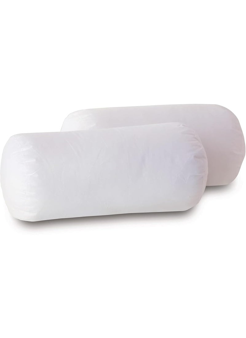 Benzola Cervical Neck Roll Memory Foam Pillow Bolster Round Neck Support for Sleeping for Bed Legs Back and Yoga White