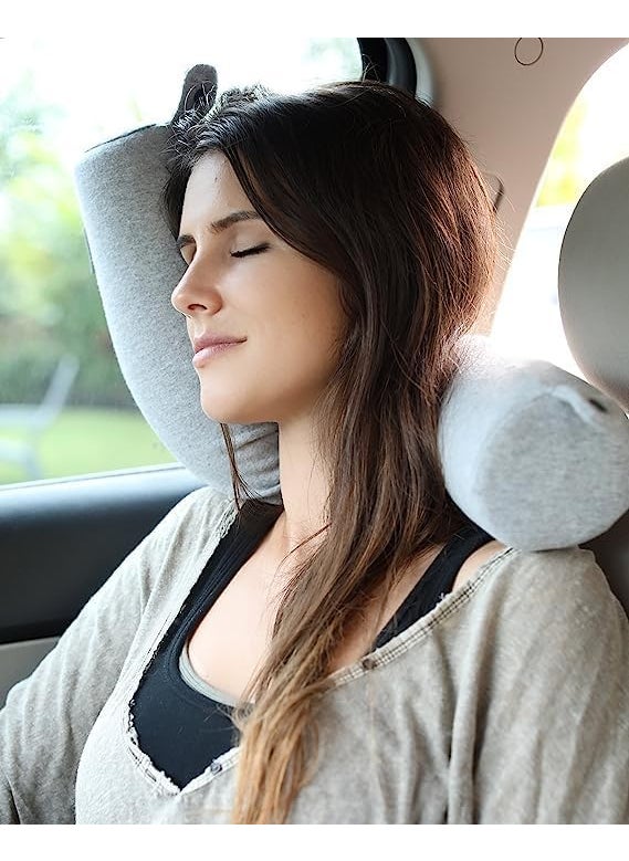 GOPAD Twist Neck Pillow for Neck Chin Lumbar and Leg Support Flexible Cylindrical Bolster Pillow Bendable Roll Pillow with Washable Soft Cover Bendable Adjustable 1 PcsGrey