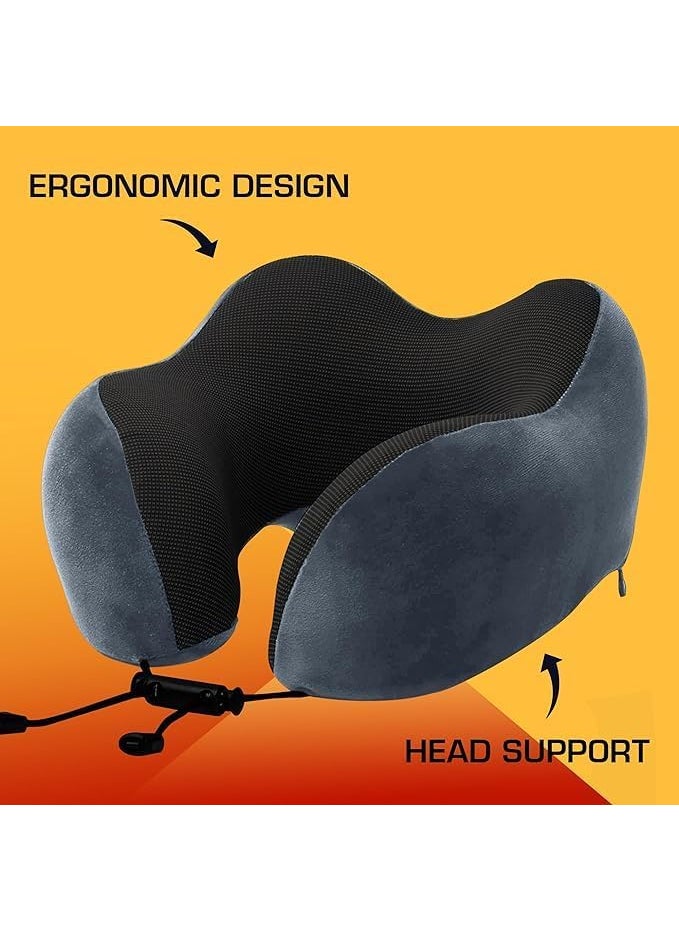 LOTA Memory Foam Neck Pillow Soft Lightweight Neck Rest for Travel Flight Car Comfort Essential Pillow for Pain Relief and Better Sleep