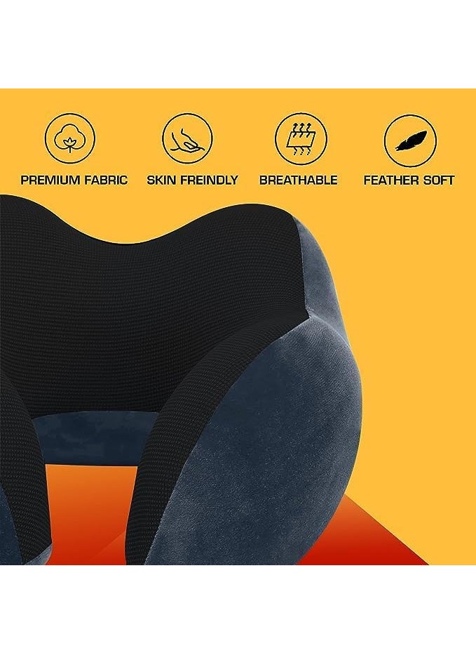 LOTA Memory Foam Neck Pillow Soft Lightweight Neck Rest for Travel Flight Car Comfort Essential Pillow for Pain Relief and Better Sleep