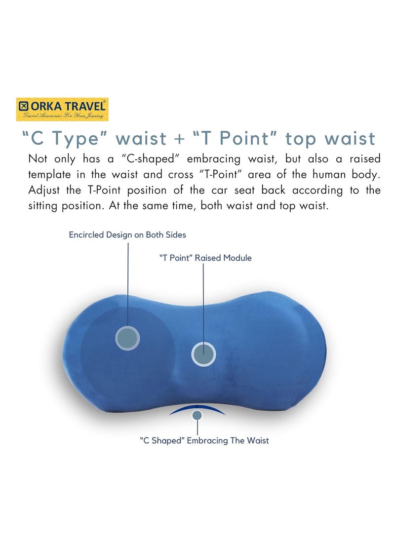ORKA TRAVEL 3D Backrest Memory Foam Pillow Prism with Cervical Orthopaedic and Super Soft Fabric I Adjustable 360 Degree Support