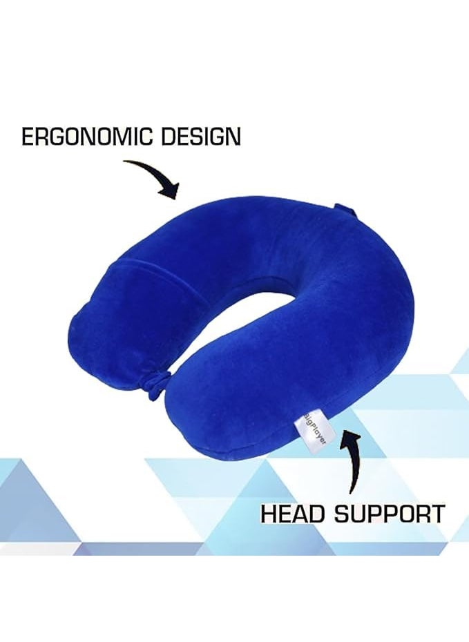 Breedlove Premium Travel Neck Pillow and Eye Mask Travel Essential Neck Pain Relief for Flights Cars Air Pillow Neck Supportive Car Cushion for Ultimate Neck Rest Cervical Pillow
