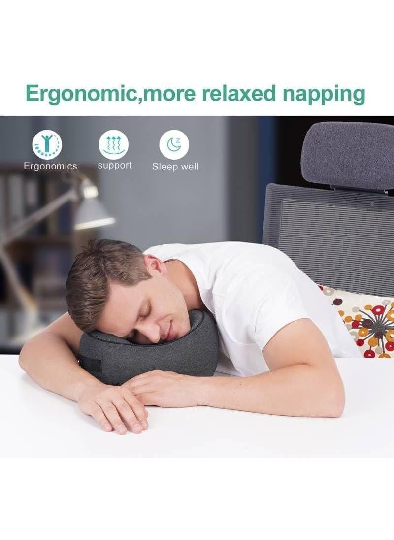 FLORISCA Travel Pillow Pure Memory Foam Neck Pillow Comfortable Breathable Cover Sleep at Home Airplane Car Neck with Bag Super Soft Cover Support Head Chin Ergonomic Traction Pain Relief