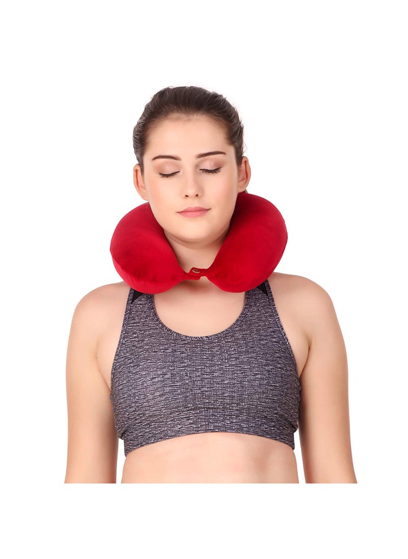 SE REHABILITATION MultiPurpose U Shape Neck Head Rest Travel Duffle Soft Memory Microbeads Foam Pillow