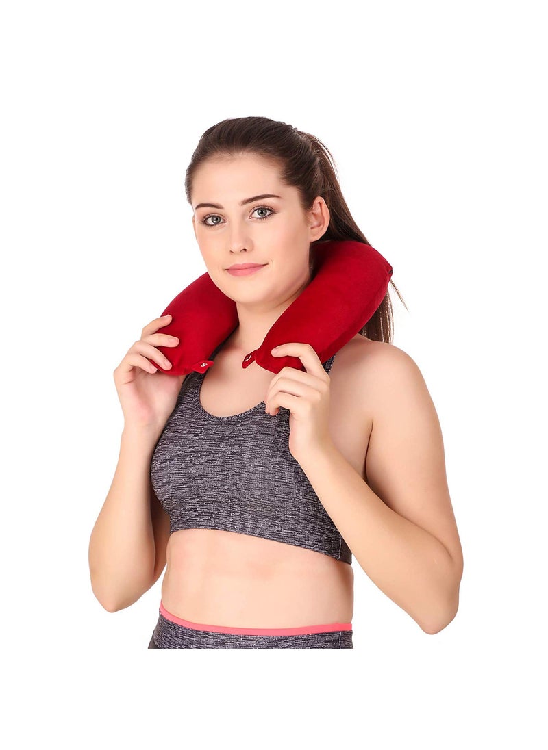 SE REHABILITATION MultiPurpose U Shape Neck Head Rest Travel Duffle Soft Memory Microbeads Foam Pillow