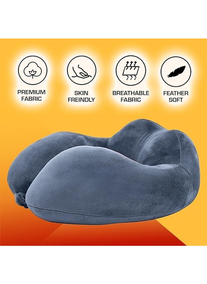 BigPlayer Neck Pillow and Eye Mask for Travel Accessories Neck Pillow for Neck Pain Neck Rest Car Pillow Flight and Train Accessory Pillow for Neck Pain Relief Neck Pillow for Sleeping