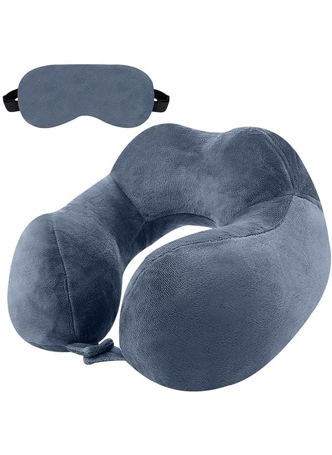 BigPlayer Neck Pillow and Eye Mask for Travel Accessories Neck Pillow for Neck Pain Neck Rest Car Pillow Flight and Train Accessory Pillow for Neck Pain Relief Neck Pillow for Sleeping