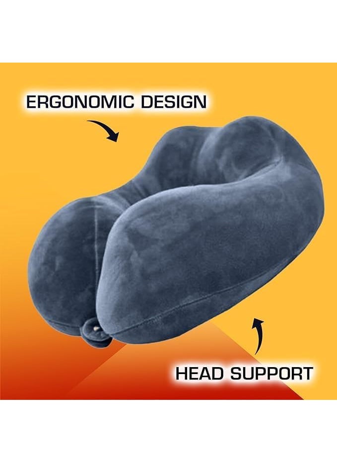 BigPlayer Neck Pillow and Eye Mask for Travel Accessories Neck Pillow for Neck Pain Neck Rest Car Pillow Flight and Train Accessory Pillow for Neck Pain Relief Neck Pillow for Sleeping