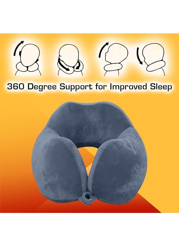 BigPlayer Neck Pillow and Eye Mask for Travel Accessories Neck Pillow for Neck Pain Neck Rest Car Pillow Flight and Train Accessory Pillow for Neck Pain Relief Neck Pillow for Sleeping