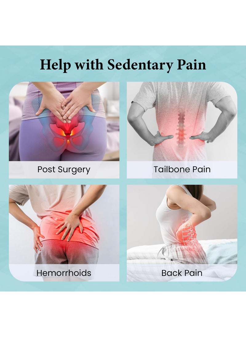 Sleepsia Cool Gel Memory Foam Donut Pillow for Tailbone Pain 1 Year Warranty Hemorrhoids Lower Back Support Orthopedic Ring Cushion for Office Chair Car Seat Piles Relief Black Memory Foam