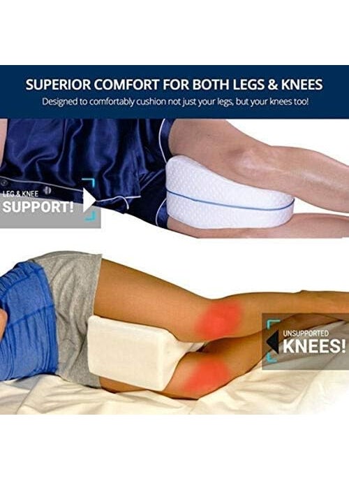 KLVS Sleeping Memory Foam Pillow Cotton Leg Knee Cushion for Pain Relief Hip Joint Back Support for Better Sleep Comfort