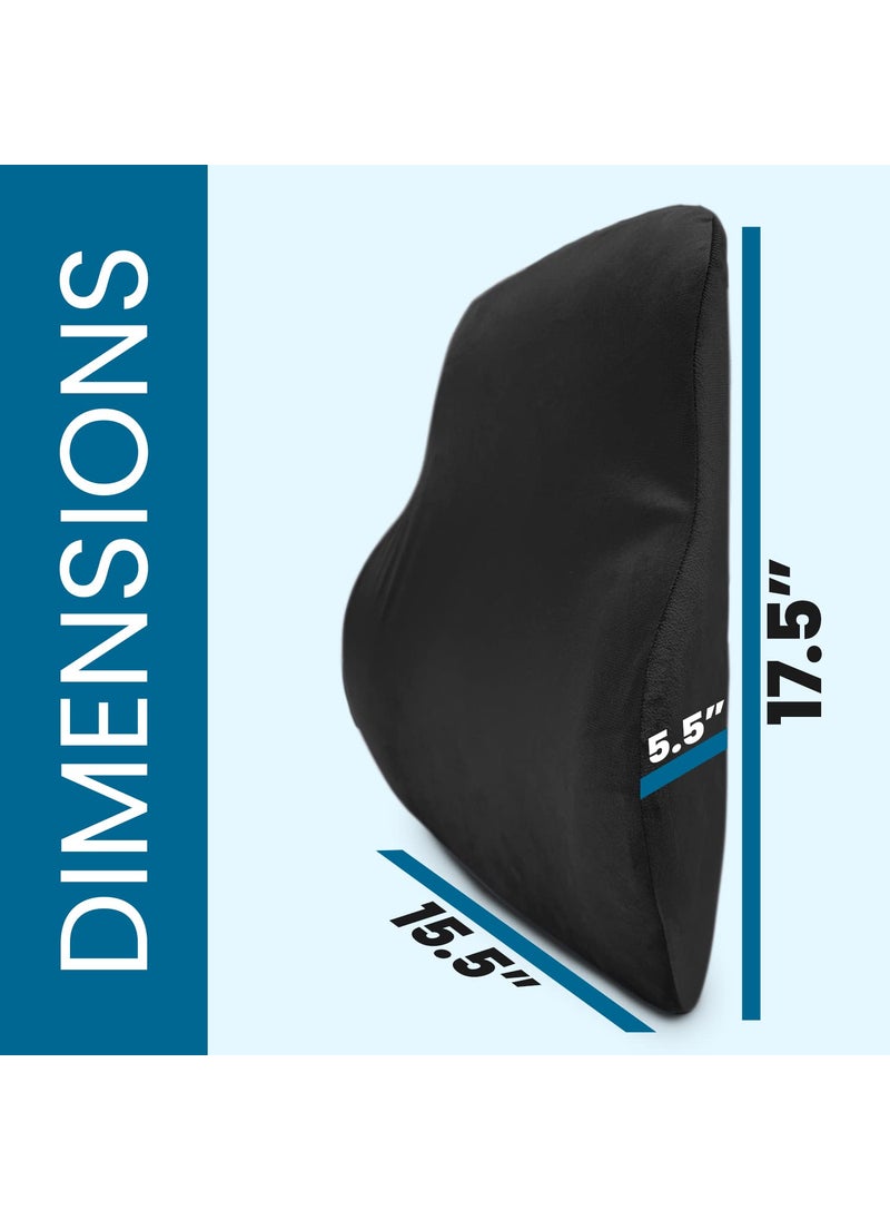 Sleepsia Newly Launched Gel Infused Ventilated Memory Foam Lumbar Support Velvet Lumbar Support Back Support Cushion Car Chair Office Chair Cushion with Removable Cover Pack of 1