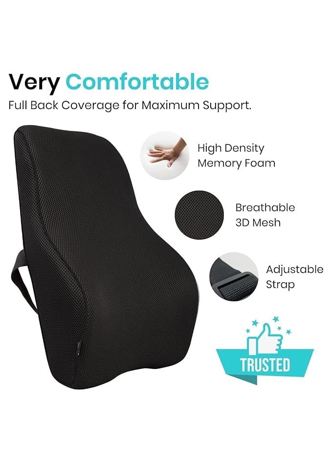 PURAM Back Support for Chair Car Seat Back Support Chair Back Support for Back Pain Back Rest for Chair Office Lumbar Support for Car Back Rest Support Back Support Pillow Cushion Memory Foam