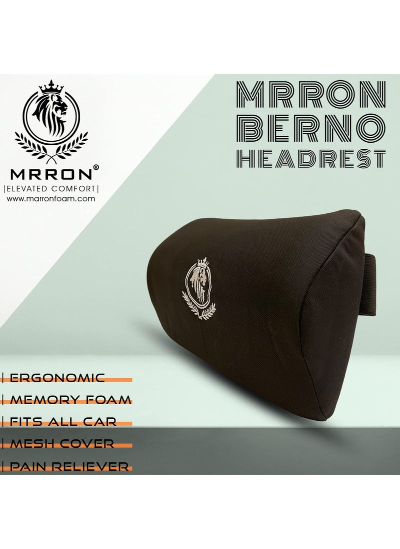 MRRON Berno Lumbar Back Support Neck Rest for Chair Car Seat Orthopaedic Support Memory Foam Backrest Cushion Designed for Back Pain Relief Pillow for Comfortable Sitting Black