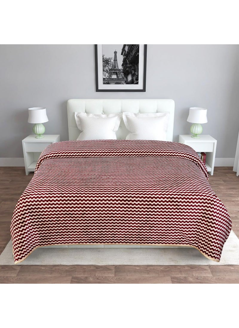 RD TREND Presents Luxurious 300 GSM FlannelWarm Velvet Double BlanketTopsheet Size90X100 Inch Colour Maroon