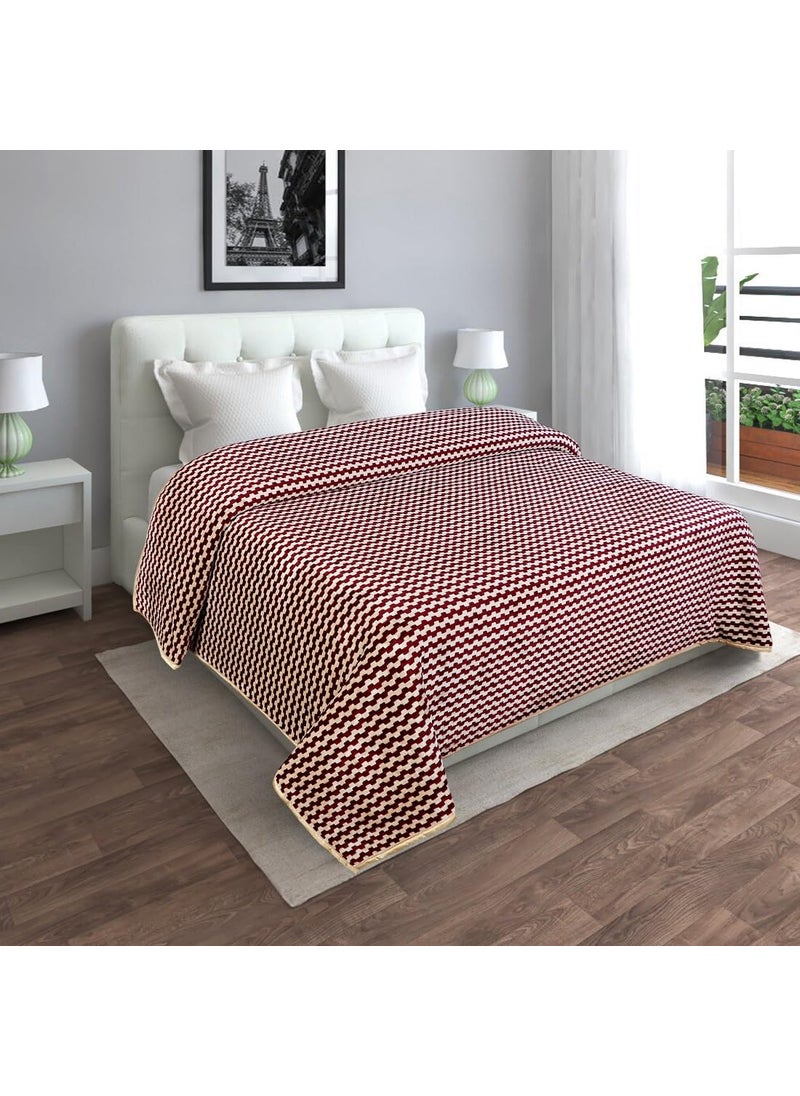 RD TREND Presents Luxurious 300 GSM FlannelWarm Velvet Double BlanketTopsheet Size90X100 Inch Colour Maroon