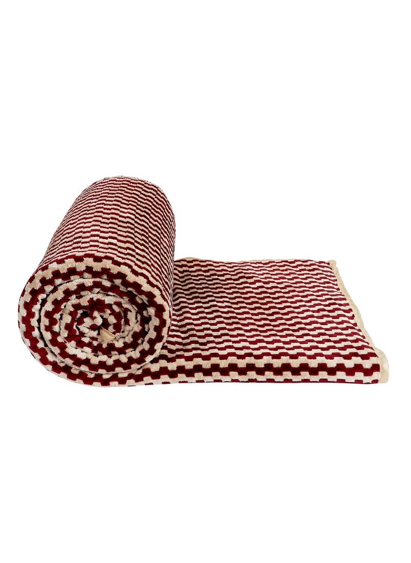 RD TREND Presents Luxurious 300 GSM FlannelWarm Velvet Double BlanketTopsheet Size90X100 Inch Colour Maroon
