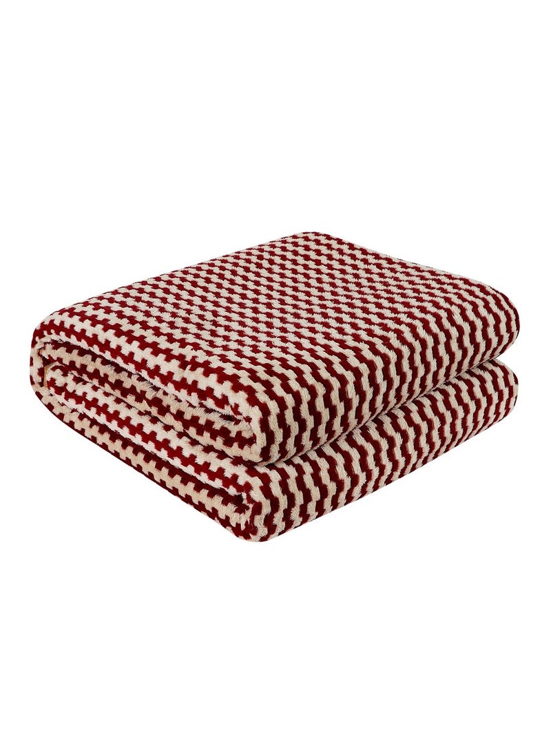 RD TREND Presents Luxurious 300 GSM FlannelWarm Velvet Double BlanketTopsheet Size90X100 Inch Colour Maroon