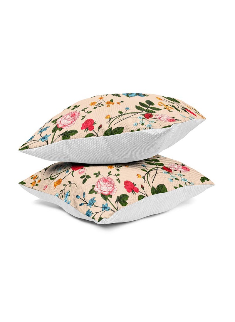 sleep natures Jute Fabric Printed Decorative ThrowPillow Covers Cushion Covers for Living Room Bed Room SofaChairs PackSet of 2 Multicolour Size 24 x 24 Inches