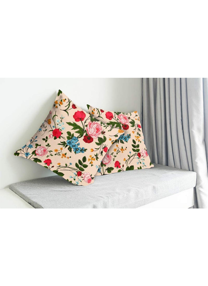 sleep natures Jute Fabric Printed Decorative ThrowPillow Covers Cushion Covers for Living Room Bed Room SofaChairs PackSet of 2 Multicolour Size 24 x 24 Inches