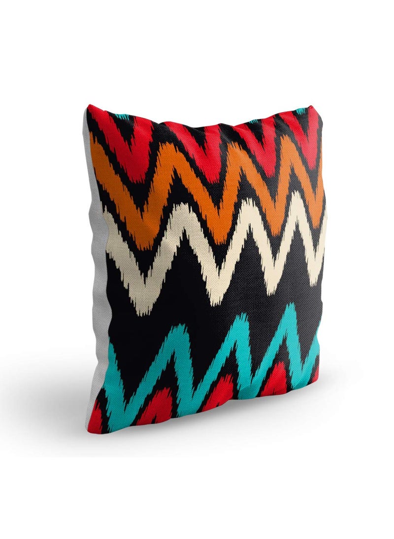 Sleep Natures Jute Fabric Printed ThrowPillow Covers for LivingBed Room Set of 5 Multi Colour 24 X 24 Inch