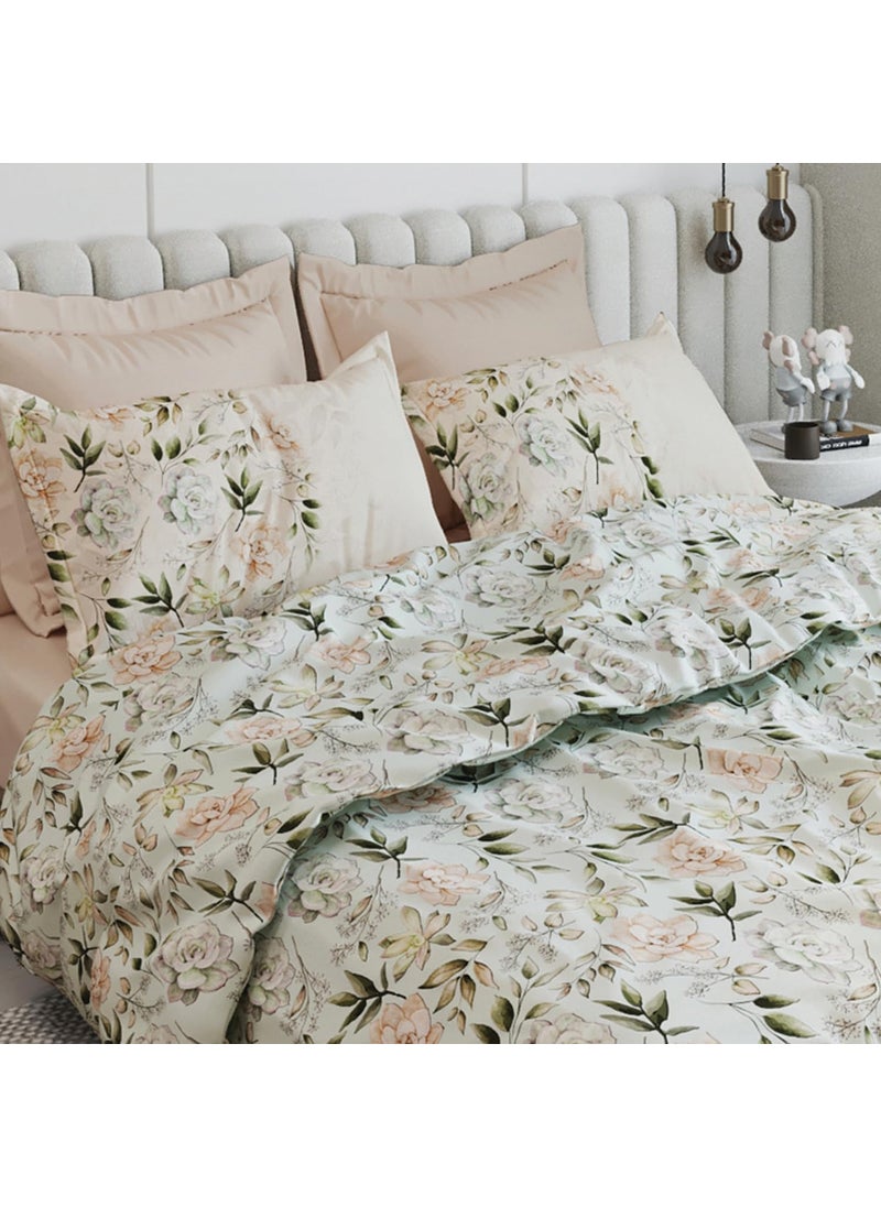 LABHAM Insignia 200TC 100 Cotton Super Soft King Size Bedsheet for Double King Size Bed with 2 Pillow Covers 108x 108 Pista Beige