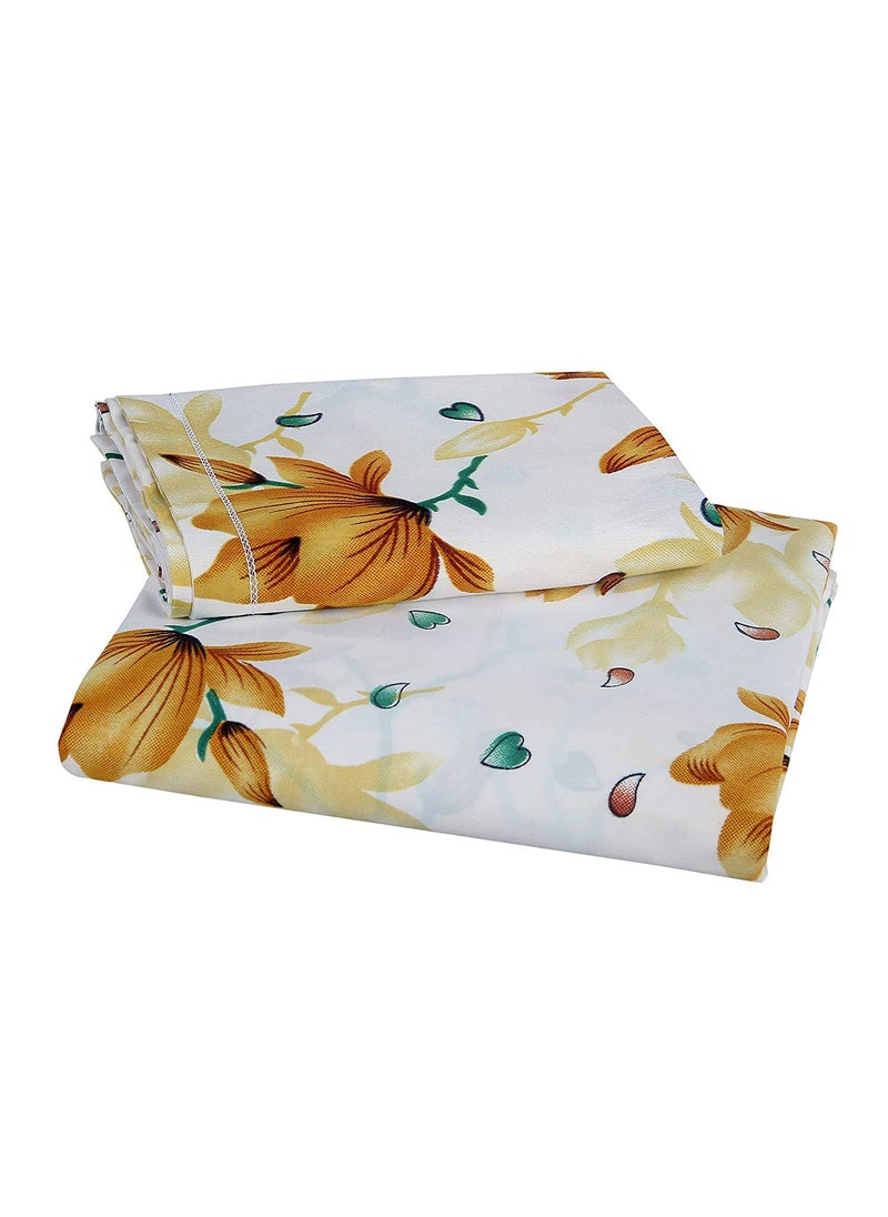 Delight Zone Prime Collection 144TC 3D Printed Polycotton Double Bedsheet with 2 Pillow Covers Multicolour 90 x 90 Inch