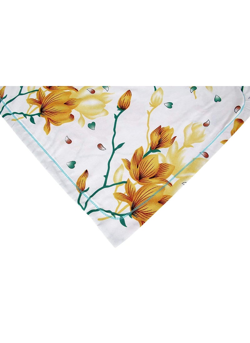 Delight Zone Prime Collection 144TC 3D Printed Polycotton Double Bedsheet with 2 Pillow Covers Multicolour 90 x 90 Inch