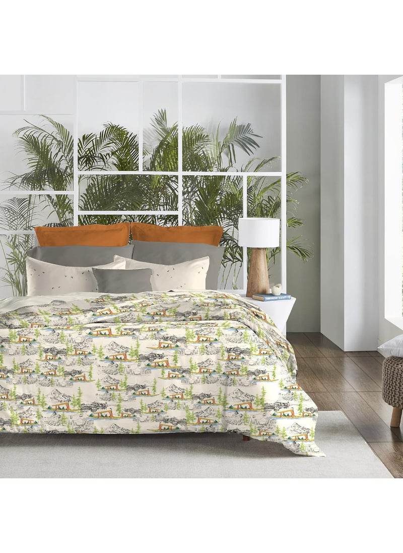 Mytrident Atulaya Bharat King Size Bedsheet 100 Cotton Bedsheet for Double Bed 3Piece Set 1 Bedsheet with 2 Pillow Covers Superior Softness Luxurious Finish Kashmir Ki Kali